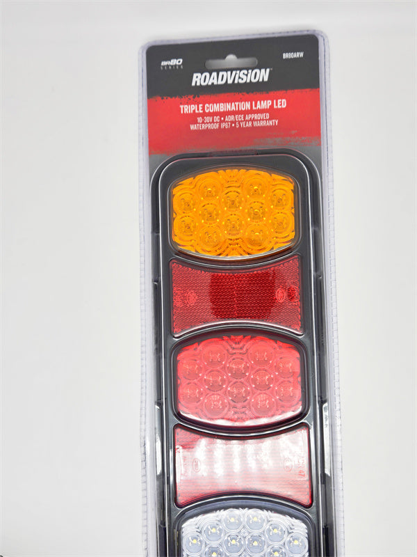 Roadvision LED Rear Combination Lamp 10-30V Stop/Tail/Ind/Rev IP67 Surface Mount 288x107mm