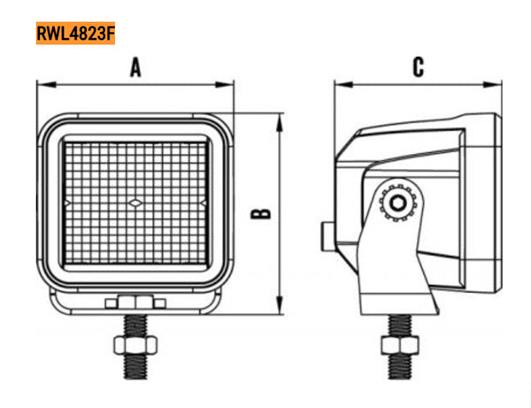 Roadvision Stealth LED Work Light 90° Flood Beam 10-30V 1439lm IP69K