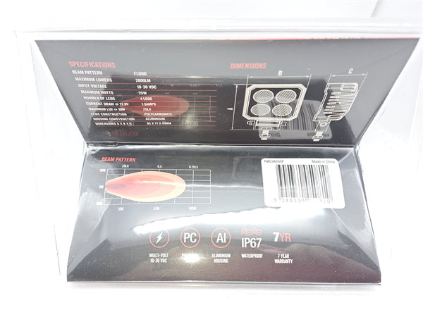 Roadvision 25W LED Work Light Flood Beam Compact 10-30V 2200lm TMT IP67