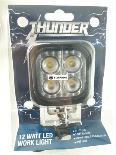 Thunder LED Work Lamp Square - 4 x Cree LEDs Compact and Powerful Spot Beam LED work Light