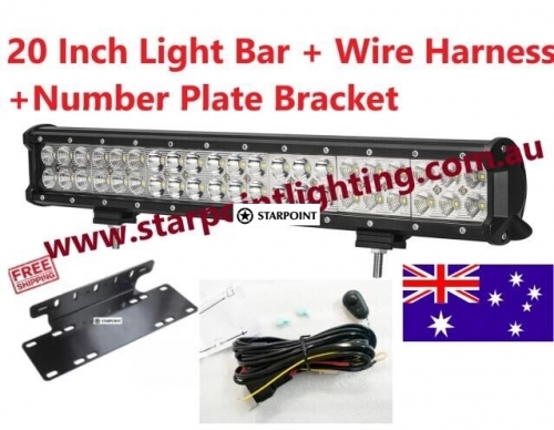 20 inch LED Light Bar kits, 4X4 Offroad Light with adjustable mounts for 4WD,  Double Row Flood Spot Combo Beam