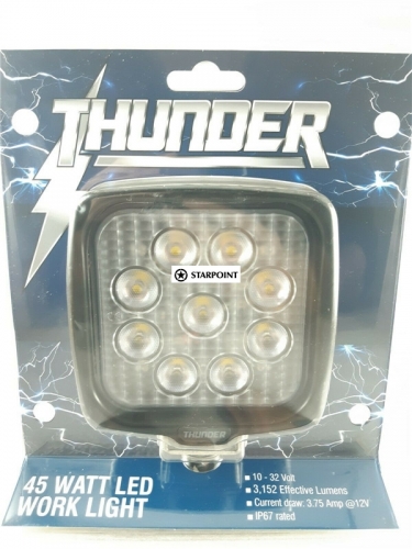 Thunder 9 LED Square Work Light - Powerful & Weatherproof- Cree