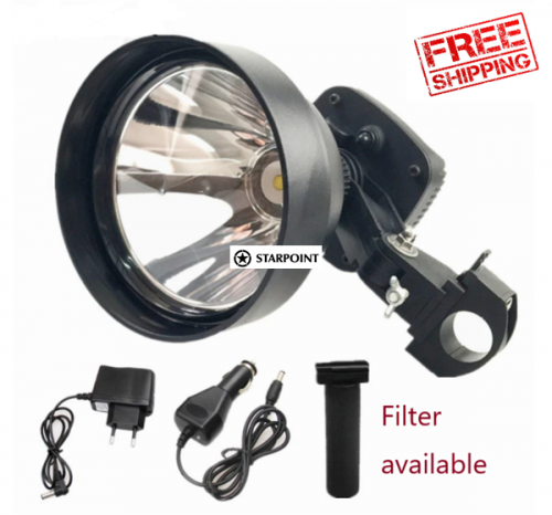 Rechargeable Powerful LED Handheld Spotlight 150mm 2500LM Scope Mounted Spotlights